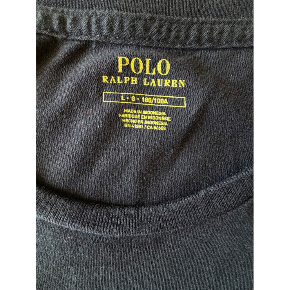 Polo Ralph Lauren‎ Mens Navy Blue Short Sleeve Crew Neck T-Shirt Red Pony Large - Picture 4 of 7